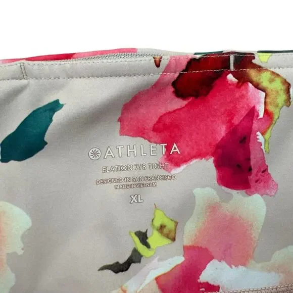 Athleta Painted Flower Elation 7-8 Orchid Pink Womens SIZE XL - Picture 3 of 6